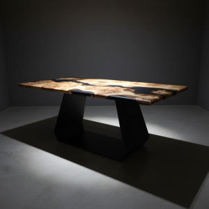 EPOXY RIVER POPLAR BURL - DINING TABLE